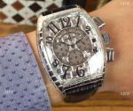 New Copy FM-Franck Muller Iron Croco Silver Dial watch Tonneau 38mm